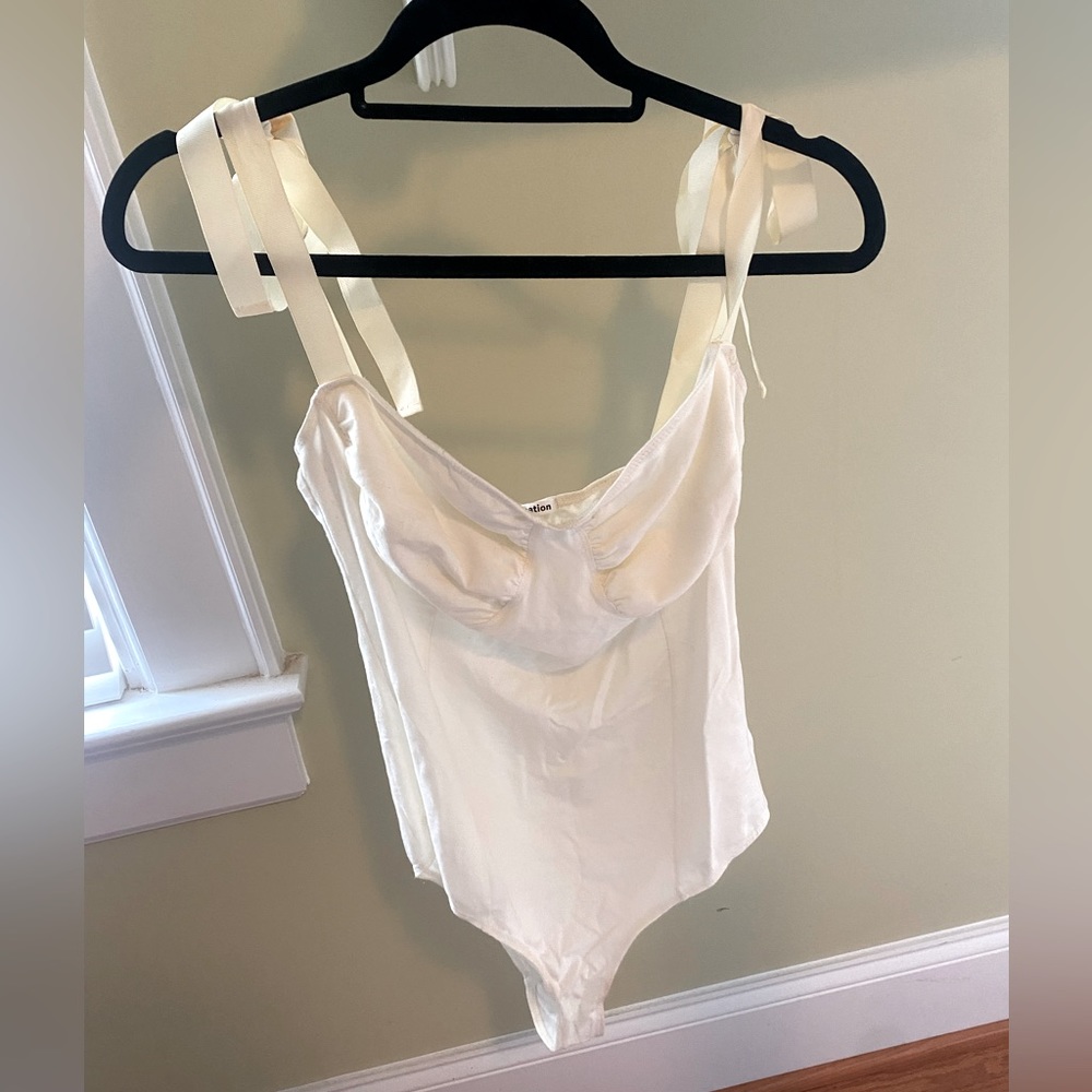 Reformation bodysuit with tie straps. Medium. Worn twice great condition!